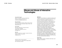 Misuse and abuse of interactive technologies