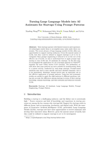 Turning Large Language Models into AI Assistants for Startups Using Prompt Patterns