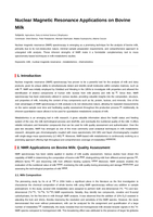Nuclear Magnetic Resonance Applications on Bovine Milk