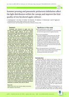 Summer pruning and pneumatic preharvest_defoliation affect the light distribution within the canopy and improve the fruit quality of two bicolored apple cultivars