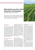 Erkenntnisse aus den Laimburger Versuchen mit Einsaaten