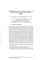 Defining Sharing Economy, Marketplace and Other Service Platform Related Concepts: A Reference Ontology Approach