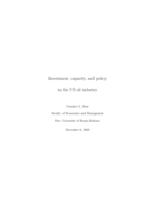 Investment, capacity, and policy in the US oil industry