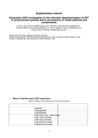 Exploratory DSC investigation on the solvolytic depolymerization of PET in varied solvent systems and in the presence of model additives and contaminants