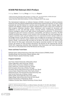 ICSOB PhD Retreat 2023 Preface