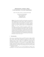 Optimization of query plans in the presence of access limitations