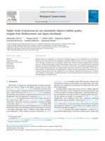 Higher levels of protection do not consistently improve habitat quality: Insights from Mediterranean and Alpine shrublands