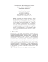 Containment of conjunctive queries under access limitations (extended abstract)