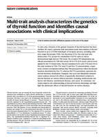 Multi-trait analysis characterizes the genetics of thyroid function and identifies causal associations with clinical implications