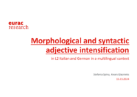 Morphological and syntactic adjective intensification in L2 Italian and German in a multilingual context