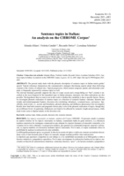 Sentence topics in Italian: an analysis on the CHROME corpus