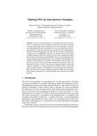 Tailoring OWL for data intensive ontologies