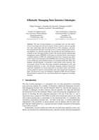 Efficiently managing data intensive ontologies