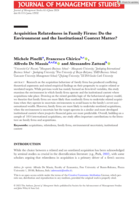 Acquisition Relatedness in Family Firms: Do the Environment and the Institutional Context Matter?