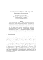 Answering recursive queries under keys and foreign keys is undecidable