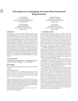 Anti-patterns in managing uncertain Non-Functional Requirements