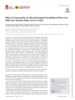 Effect of Seasonality on Microbiological Variability of Raw Cow Milk from Apulian Dairy Farms in Italy