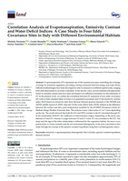 Correlation Analysis of Evapotranspiration, Emissivity Contrast and Water Deficit Indices: A Case Study in Four Eddy Covariance Sites in Italy with Different Environmental Habitats