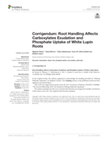 Corrigendum: Root Handling Affects Carboxylates Exudation and Phosphate Uptake of White Lupin Roots