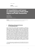Of Consolidation and Canons in a Heterogeneous Field Called Digital and Public Humanities