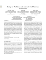 Design for Playfulness with Interactive Soft Materials: Description document