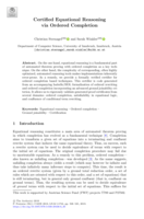 Certified Equational Reasoning via Ordered Completion