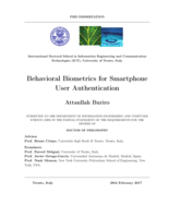 Behavioural biometrics for smartphone user authentication