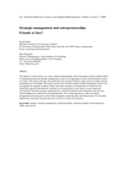 Strategic management and entrepreneurship: Friends or foes?
