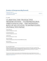 Clarifying the transactive memory system-entrepreneurial orientation link: The mediating role of multi-level team processes