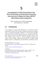 Investigation of the Potential to Use Real-Time Data in Production Planning and Control of Make to Order (MTO) Manufacturing Companies
