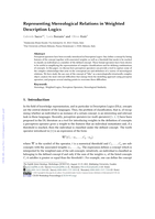 Representing Mereological Relations in Weighted Description Logics