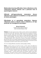 Mathematical learning difficulties: Some reflections on the relationship between didactic and a particular kind of psychological research