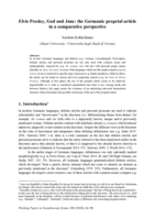 Elvis Presley, God and Jane: the Germanic proprial article in a comparative perspective