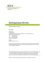 Nachfrageanalyse Öko-Wein = Analysis of demand for organic wine