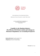 Liquidity in the banking industry. The effects of ECB intervention and changes in disclosure regulation: an accounting perspective