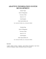 Adaptive Information System Development
