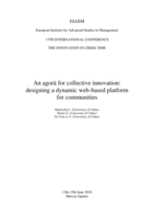 An agorà for collective innovation: Designing a dynamic web-based platform for communities