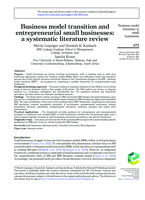Business model transition and entrepreneurial small businesses: A systematic literature review