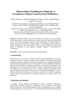 Photosynthesis Modelling for Diagnosis of Greenhouses Climate Control System Inefficiency