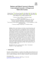 Business and Ethical Concerns in Domestic Conversational Generative AI-Empowered Multi-robot Systems