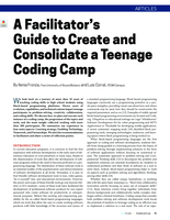 A Facilitator's Guide to Create and Consolidate a Teenage Coding Camp