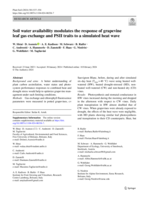 Soil water availability modulates the response of grapevine leaf gas exchange and PSII traits to a simulated heat wave.