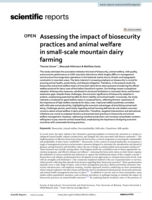 Assessing the impact of biosecurity practices and animal welfare in small‑scale mountain dairy farming