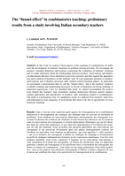 The "funnel-effect" in combinatorics teaching: preliminary results from a study involving Italian secondary teachers