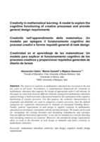 Creativity in mathematical learning: A model to explain the cognitive functioning of creative processes and providegeneral design requirements