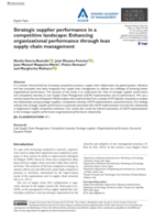 Strategic supplier performance in a competitive landscape: Enhancing organizational performance through lean supply chain management