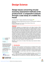 Design issues concerning Circular Economy assessment methods at the product level: A comparative analysis through a case study of a mobile tiny house