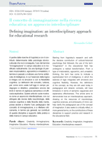 Il concetto di immaginazione nella ricerca educativa: un approccio interdisciplinare