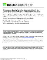 A European Quality Term for Mountain Wines? An Online Experimental Auction with Italian Consumers