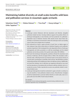 Maintaining habitat diversity at small scales benefits wild bees and pollination services in mountain apple orchards